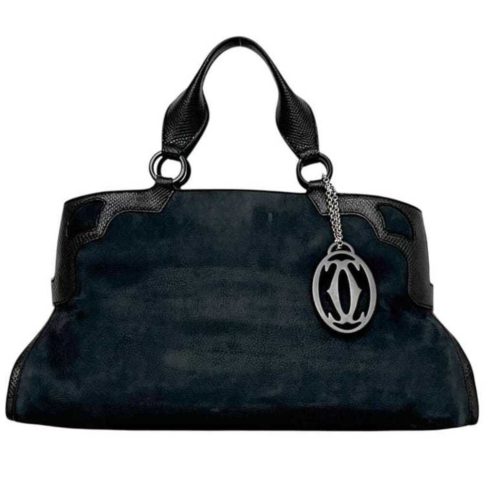 Cartier Marcello de handbag L1000928 CARTIER leather suede black women's